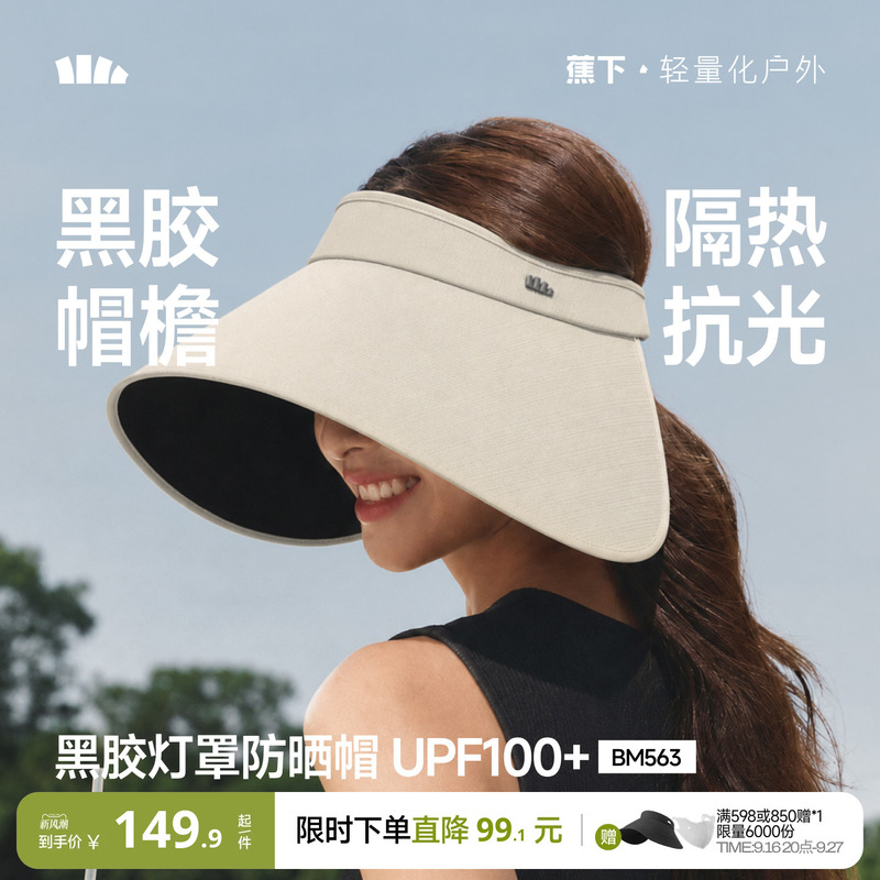 Banana Underlight Lampshade Hat Bm563 Black Vinyl Sun Protection Hat with Large Brim for Summer Sunshade Outdoor Uv Protection Sun Hat