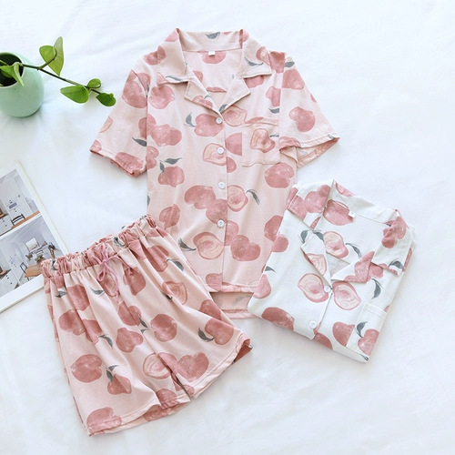 Демисезонная японская пижама, милый лонгслив, нарукавники, комплект