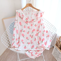 Креп с большими лацканами, белая основа, розовый лимон