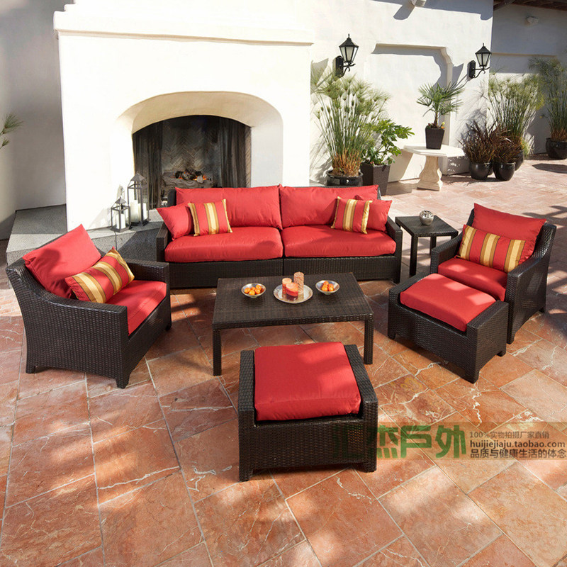 Outdoor furniture comfortable and economical outdoor balcony rattan chair courtyard garden coffee table rattan European villa rattan sofa