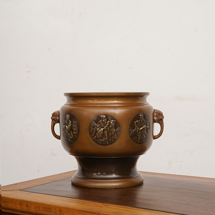 銅製壽老人 置物 高村泰正在名 年代物  保管品 O1CN01RaxSav1b7wwmE984b_!!