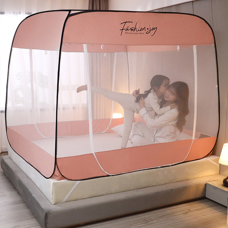 Anti-fall Child Mongolia Pack mosquito net Home Free of installation 1 8m bed 1 5m1 2 Summer anti-fall bed Anti-mosquito cover 2 m