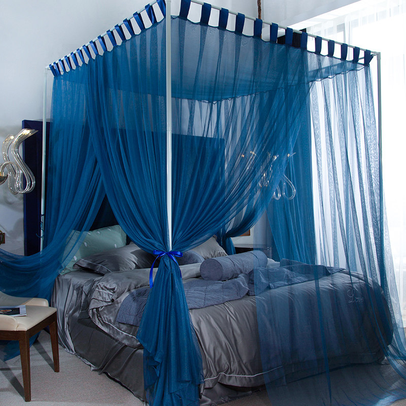 Summer modern sling floor-to-ceiling mosquito net three-door double home princess luxury palace mosquito net white bracket