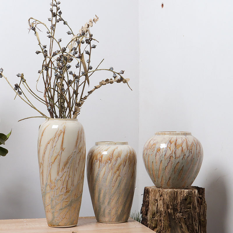 Jingdezhen Ceramic Vase Hydroponic Fashion Ornament Living Room Flower Arrangement Entrance Decoration Cream Style Fashion Ceramic Flower Vessel Jingdezhen Ceramic Vase Hydroponic Fashion Ornament Living Room Flower Arrangement Entrance Decoration Cream Style Fashion Ceramic Flower Vessel