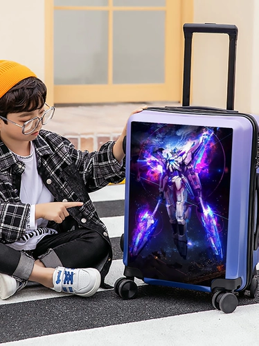 Чемодан для мальчиков, универсальная коробка с сидением на колесиках для путешествий, 18 дюймов