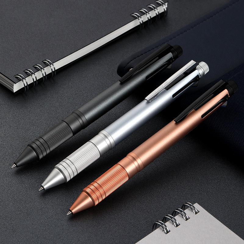 Longitudinal writing Uni Mitsubishi JETSTREAM metal rod multifunction medium oil pen low centre of gravity dry ball pen
