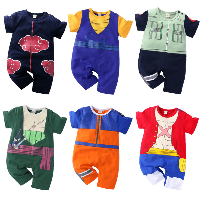 2022 Summer cute cartoon Cartoon Male Baby Short Sleeve Khaclothes Foreign Trade Baby Day Ensemble Ultra Cute and Climbing Clothes