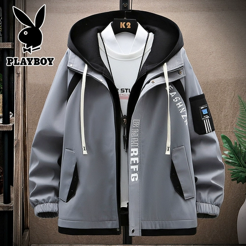 Playboy, демисезонная универсальная осенняя куртка для отдыха с капюшоном, оверсайз