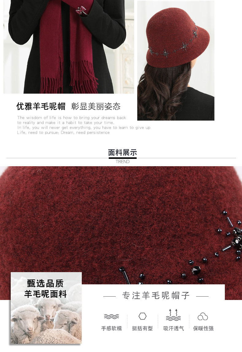 Chapeau pour femme en Melange de laine - Ref 3233470 Image 7