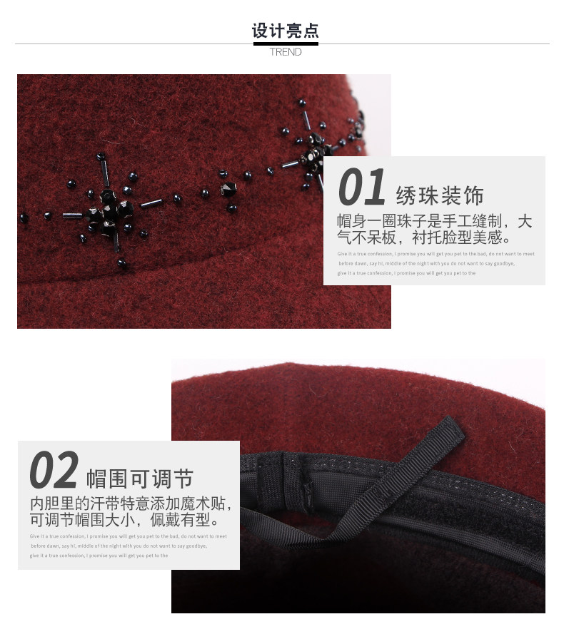 Chapeau pour femme en Melange de laine - Ref 3233470 Image 8