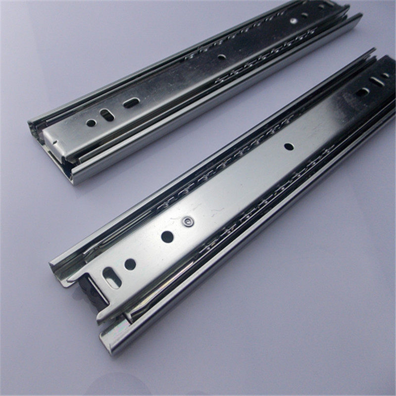Profound 8-inch three-fold track drawer slide rail 3 rail Silencing ball bearings Three-fold slide rail track track track