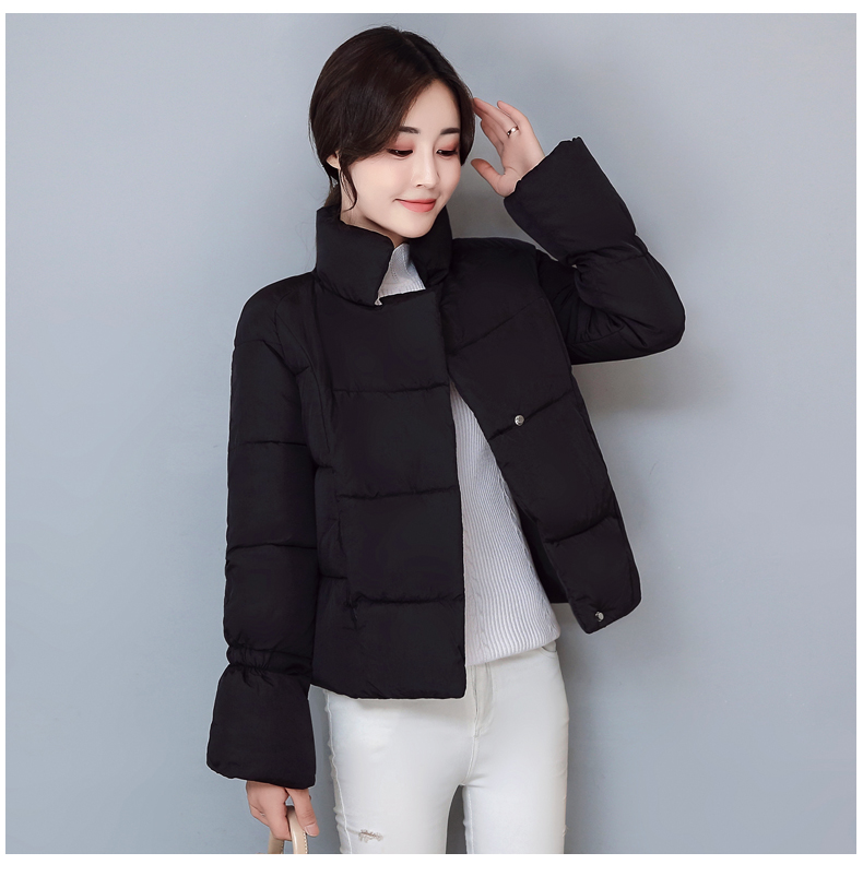 Áo khoác ngắn nữ mùa đông dày bf áo cotton nhỏ ngắn phiên bản Hàn Quốc 2018 mới mùa đông hoang dã mặc áo khoác cotton áo khoác nữ lông vũ