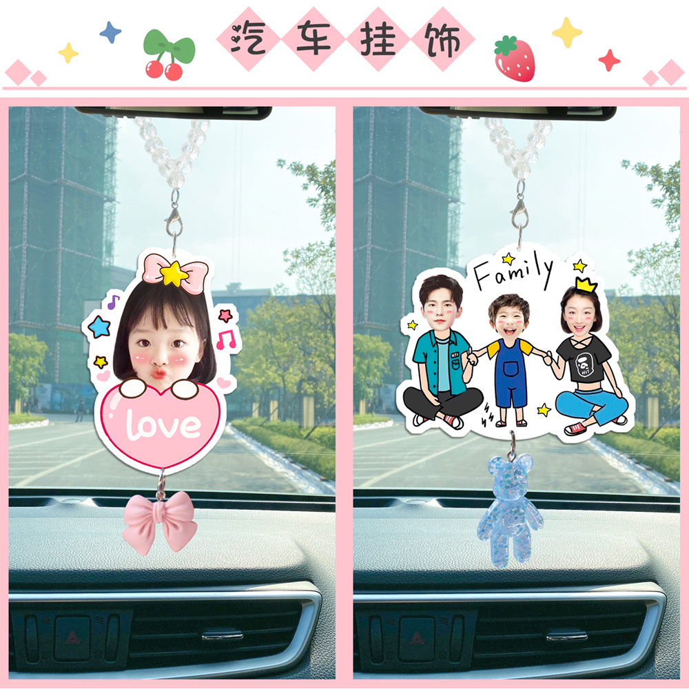 Creative Custom Car Pendant Car Pendant Accessories New Girls & Girls Photos Diy Cartoon Crystal Necklace Pendant