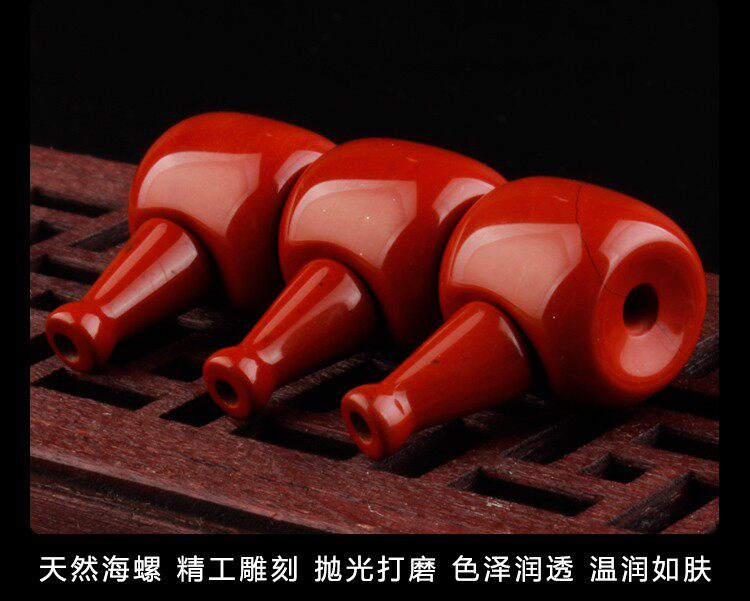DIY аксессуары 藏式战国红石佛头三通佛塔 媲美南红玛瑙 散珠手串配饰 Fu GE