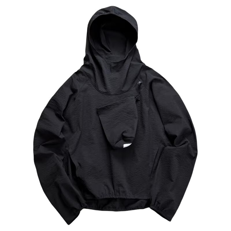 Goldwin New Japanese-Style Lightweight Outdoor Functional Bubble Gauze Sun Protection Hooded Skin Jacket Sweatshirt for Men and Women Trendy