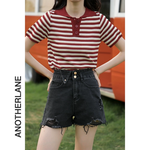 Трендовые дизайнерские прямые свободные джинсы для отдыха, шорты, штаны, яркий броский стиль, высокая талия, тренд сезона