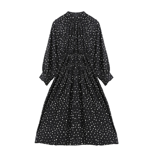 Платье, шифоновый ретро лонгслив, французский стиль, коллекция 2021, осеннее, в корейском стиле