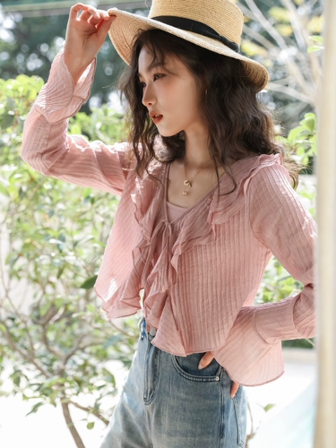 Весенний комплект, ретро топ с чашечками, кардиган