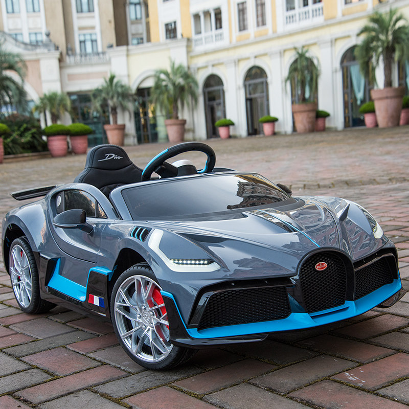Bugatti children's electric car four-wheel remote control toy sports car can sit people boys and girls baby children 1-2-7 years old