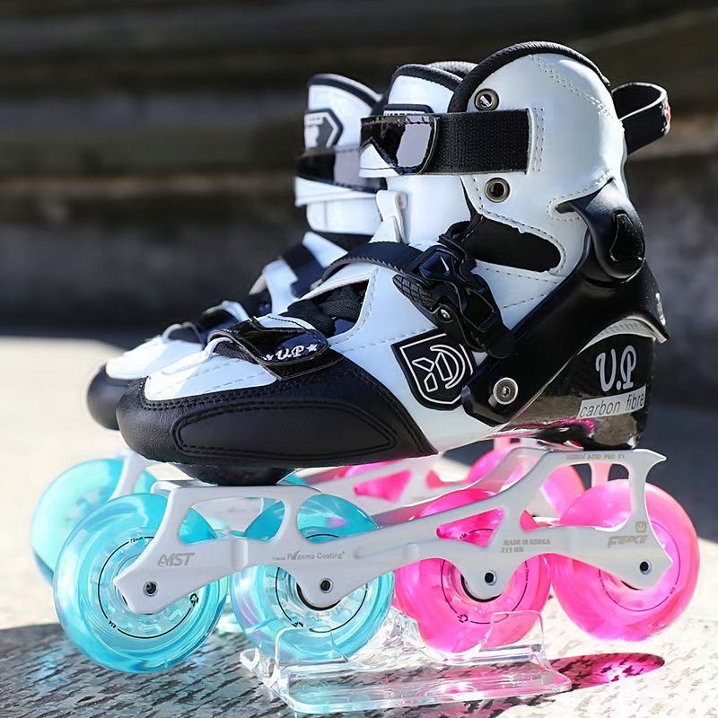 Uspectral UP Carbon Fiber Wheel Slip Flower Style Children's Ice Brake Flat Flower Shoes Adults Men And Women Professional Training High-end Shoes