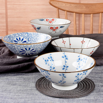 Day Style 7 5 Inch Bucket Hat Noodle Bowl Home Big ceramic Horn Soup Bowl Jingdezhen Lanoodle Bowl Eat Noodle Bowl