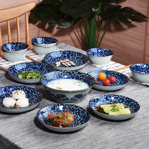Household 6-person tableware set ceramic dishes and dishes combination Japanese bowls and chopsticks bowl Jingdezhen Bowl set