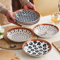Day Style 8 Inch Deep Plate Home Ceramic Dinner Plate Suit 2022 New Round Saucer Retro Dish Composition
