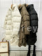2021 Winter New Fashion Side Cross Strap Hooded Warm Straight Mid-Length White Duck down Jacket