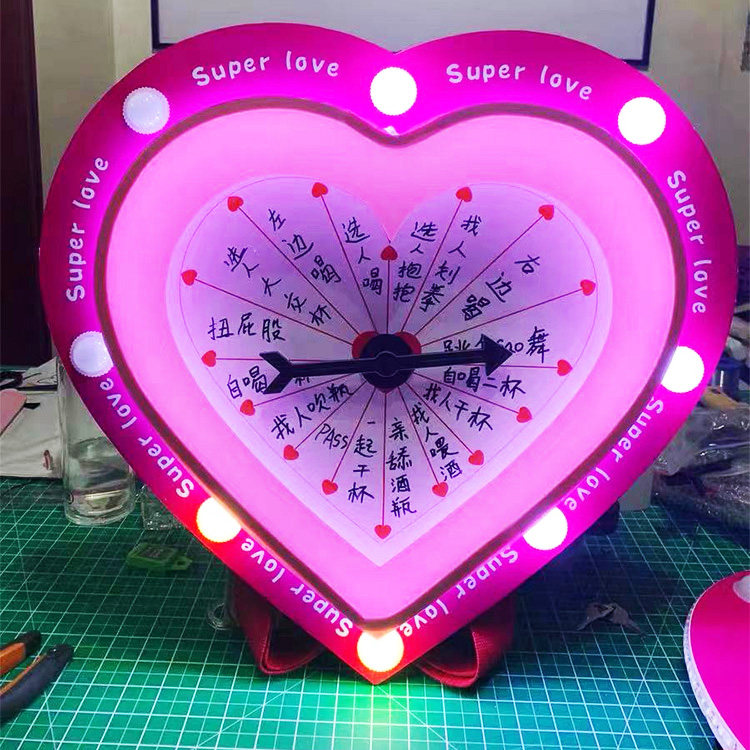 Bar nightclub KTV interactive lucky turntable drinking game gogo tour atmosphere props 520 Valentine's Day heart-shaped