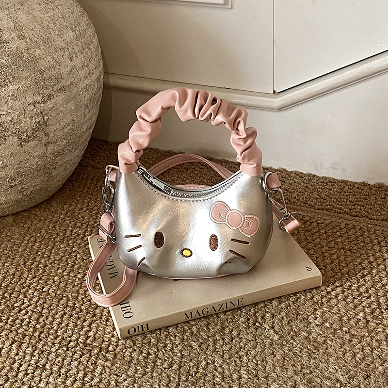 かわいい女の子用ハンドバッグ 2026年新スタイル クロスボディバッグ、KT猫ハンドバッグ、小さな女の子のお出かけ用小型クロスボディバッグ