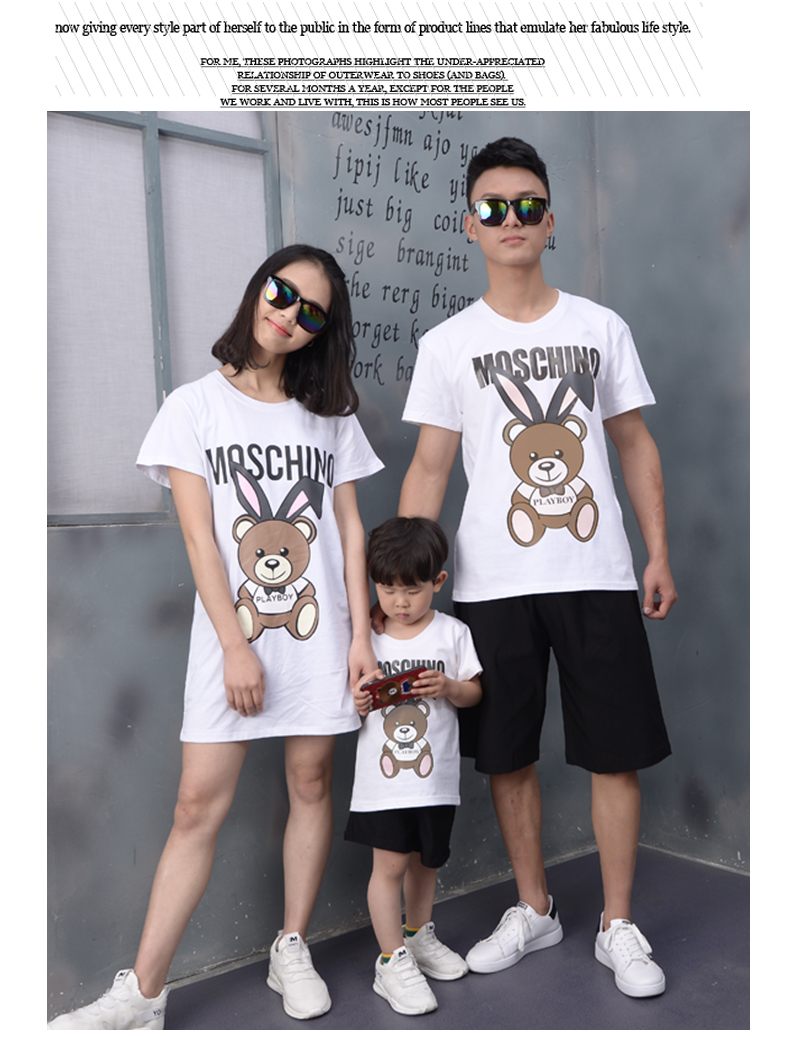 Một gia đình ba con ba mẹ tải hè 2018 gia đình mới đặt áo thun ngắn tay cộng với phân bón XL 200 kg mùa xuân quần áo trẻ em cao cấp