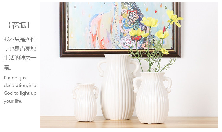 The 2023 new style ceramic vase is a creative, simple and modern ceramic vase that can hold water, fresh flowers, and is suitable for living room, dining table, home decoration, and dry flower arrangement pic 9