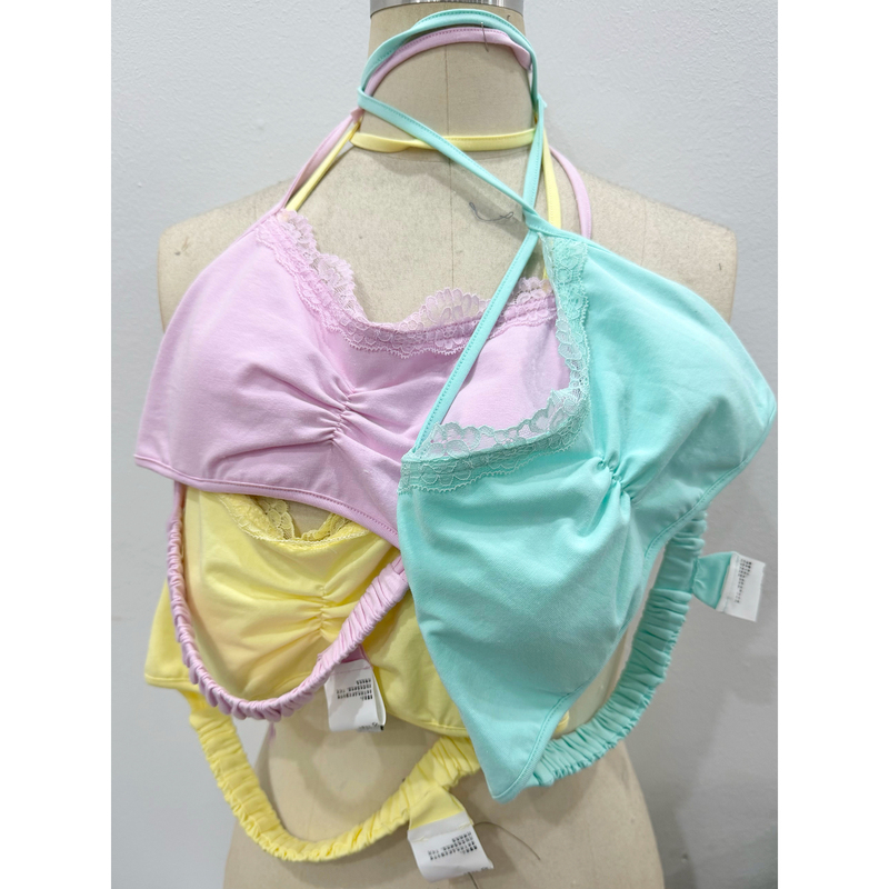 In Two Twos【Candy Halter】Mint Green Colorful Lace Inner Layer with Elastic Cotton Underwear In Two Twos【Candy Halter】Mint Green Colorful Lace Inner Layer with Elastic Cotton Underwear