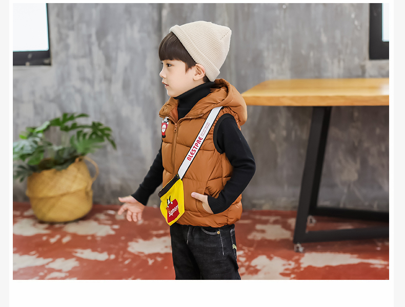 Áo vest bé trai 2018 mới mặc 1 mùa thu đông mặc 2 bé trai 3 áo vest cotton 4 dày 5 áo 6 tuổi áo gile trẻ em