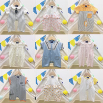 Wangbetter baby one-piece summer cotton baby short-sleeved harem out climbing clothes Newborn gift month clothes