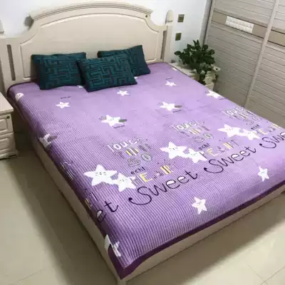Four Seasons Blanket Crystal Velvet Bed Cover Korean double-sided velvet one side Cotton quilted cotton cover blanket winter thick sheet