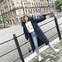 2022 Winter new Anti-season flush with long section European station loose big code womens big fur collar thickened down jacket Han