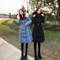 2022 Winters new grand woolen collar mid-length down jacket woman Han version cashew waist display slim MZ PRJD94V05M