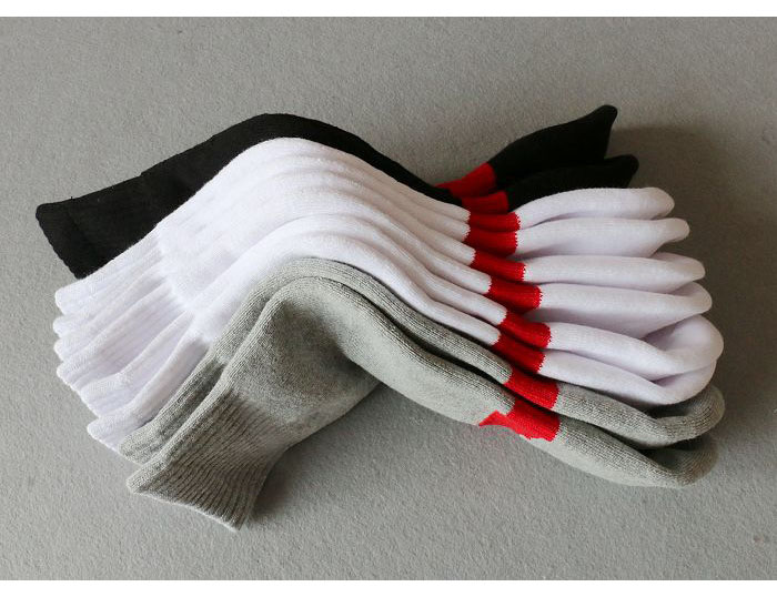 Điểm trái và phải LR dày khăn dưới đáy chuyên nghiệp thể thao màu trắng vớ nam cotton thấm mồ hôi khử mùi cầu lông bóng rổ - Vớ nam tất nam giá rẻ