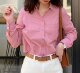 Japanese Style Spring and Summer New Product, Simple Classic Pure Cotton Small Lapel Straight Versatile Colorful Women's Shirt Long-Sleeved Blouse