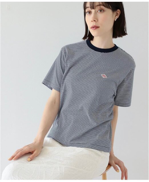 Japanese Trendy Brand Spring/Summer New Product Round Neck Classic Striped Sailor Style Versatile Pocket Women's T-Shirt Short Sleeve Danton