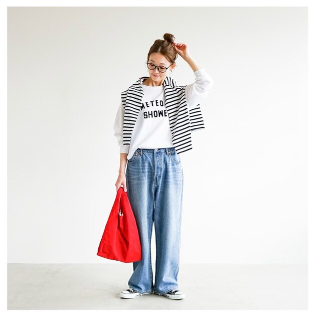 Japanese Trendy Brand Autumn and Winter New Vintage Classic Washed Distressed Frayed Loose Wide-Leg High-Waisted Women's Jeans