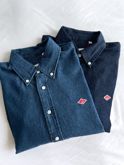 Japanese Trendy Brand Autumn and Winter Simple Classic Solid Color Workwear Retro Women's Denim Shirt Long-Sleeved Shirt Danton