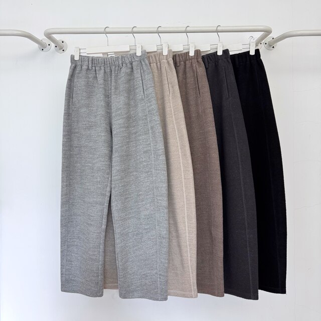 Autumn and Winter New Japanese Classic Retro Elastic Waist Women's Wool Blend Pants Casual Wide-Leg Sickle Pants Carrot Pants