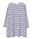 Japanese Vacation Fashion Brand Spring Classic Simple Off-Shoulder Slit Loose Striped Women's Dress Long-Sleeve T-Shirt