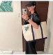 Japanese Order New Classic Patchwork Color-Block Workwear Canvas Oversized Unisex Tote Bag Shoulder Bag Handbag Llbean