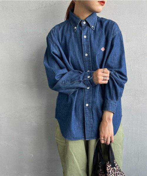 Japanese Trendy Brand Autumn and Winter Simple Classic Solid Color Workwear Retro Women's Denim Shirt Long-Sleeved Shirt Danton