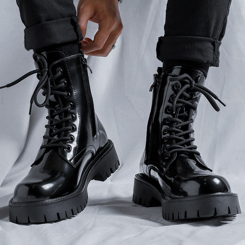 Ботинки Martin; мужские ботинки высокого качества в британском стиле; модная обувь на толстой подошве; мужские летние новые мотоциклетные кожаные ботинки с высоким берцем