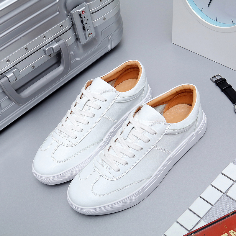 New British Korean version of the small white shoes men's leather flat casual sports shoes men's summer all-match white sneakers