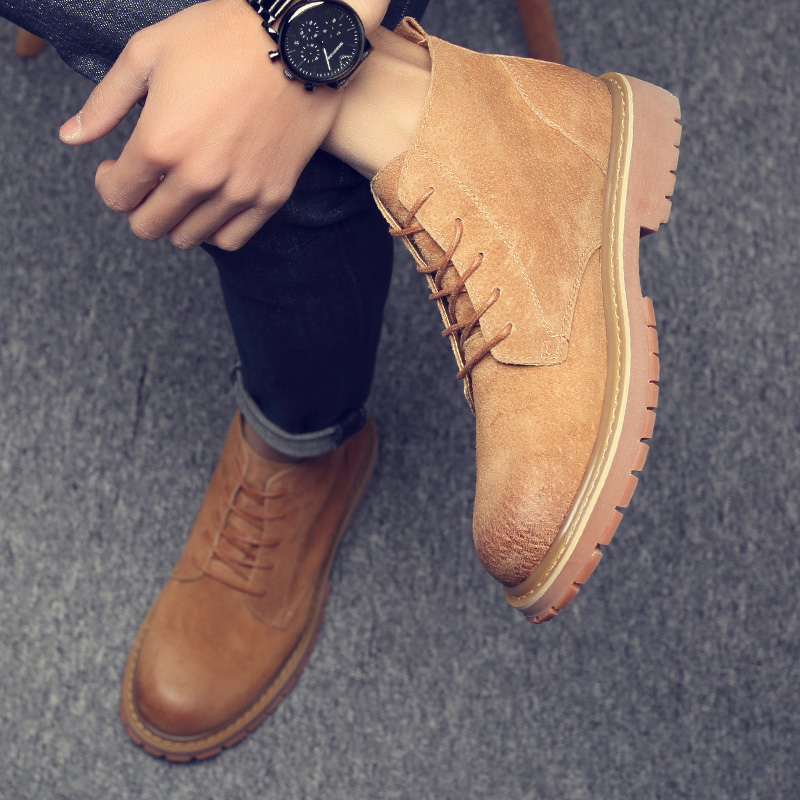 Martin boots men's British 2020 new leather men's boots Korean version trendy low-top leather boots all-match tooling boots